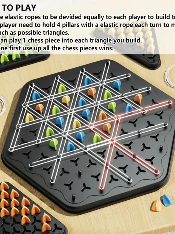 Interactive Battle Game Set para Família, Geometria Chain, Triangle Chess, Puzzle Game, Toy Game Board, Pensamento Lógico, Rubber Band Game, Party - Image 3