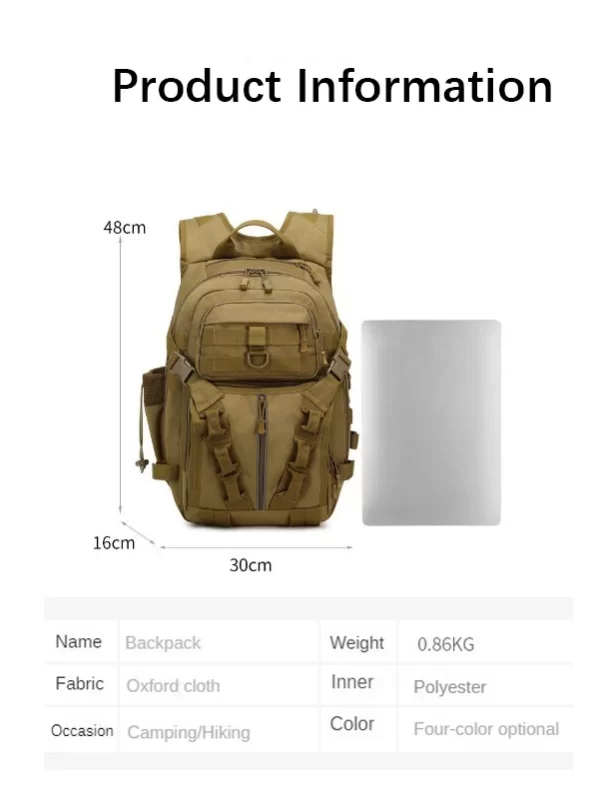 Mochila multifuncional ao ar livre com vários compartimentos, mochila tática de montanhismo, mochila masculina de pesca, 20L - Image 5