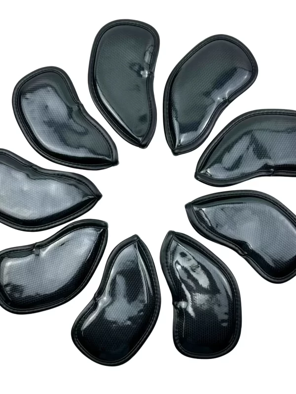 9 pçs/set couro do plutônio com homem de ferro bordado golf club iron head cover 4/5/6/7/8/9/p/a/s - Image 2