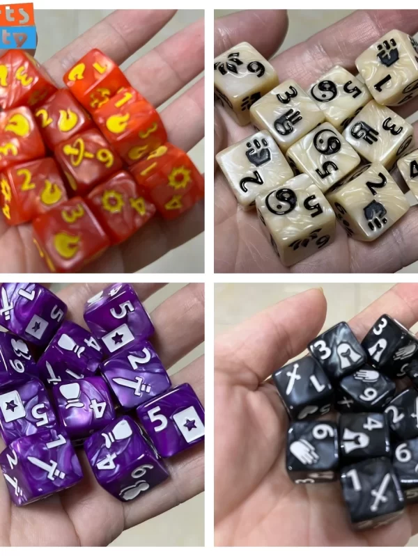 Conjunto de Dados Poliédricos para Jogo de Tabuleiro, Game of Thrones, D6, TRPG, RPG, Cthulhu, COC, Kit Number Dices, 10 PCs por Conjunto, 16mm