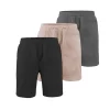 Calção masculina de linho algodão, calça curta esportiva de cinco pontos, respirável, simples, fina, casual, cor sólida, calça elástica, verão