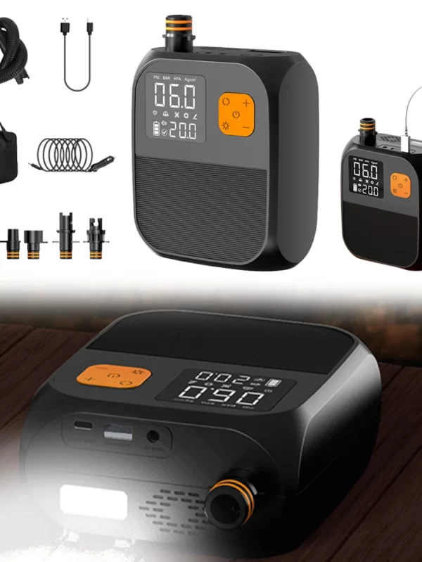 SUP Boat Accessories 25PSl Rechargeable Portable Air Compressor 20000 MAh Air Pump for Surfing Kite Mattress Tent - Image 3