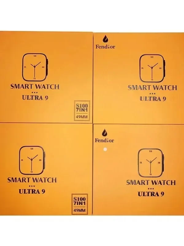 Smartwatch S100 Ultra com Estojo Protetor, 7 Correias De Relógio, Tela Circular Amoled, Monitoramento De ECG, Novo, 2.2HD