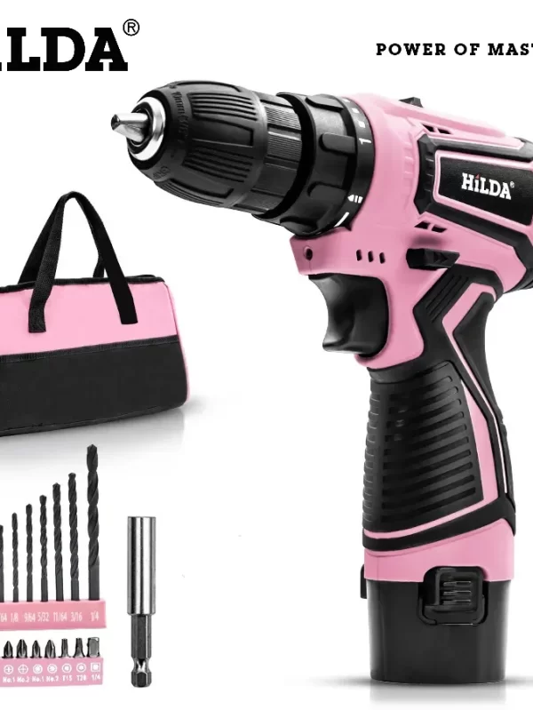 HILDA Electric Drill 12V Cordless Drill Electric Screwdriver Mini Wireless Power Driver DC Lithium-Ion Battery