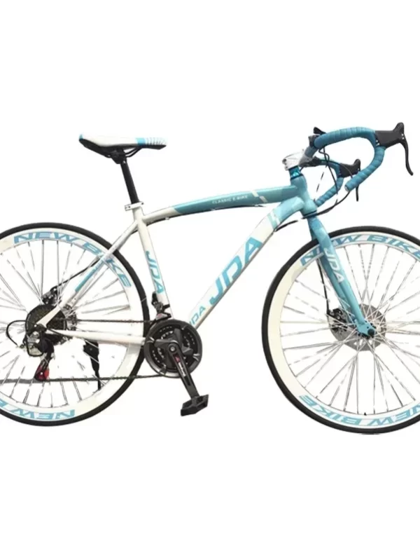 Bicicleta de estrada de aço carbono, disco duplo, 21 velocidades, 26 polegadas
