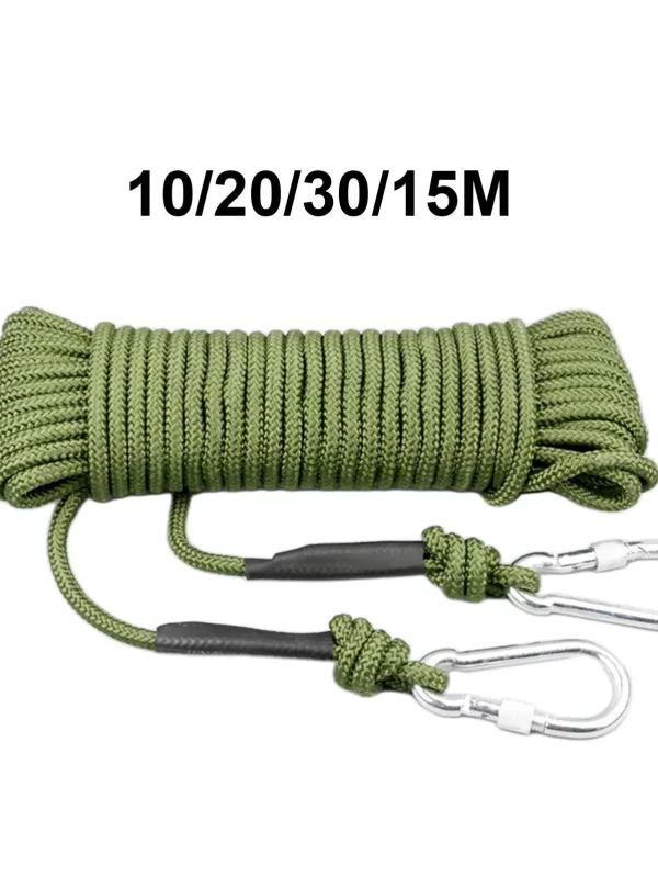 Equipamento De Escape De Incêndio Com Fio De Aço Corda De Escalada Ao Ar Livre, 2 Mosquetões, Núcleo Verde, Escalada De Emergência - Image 2
