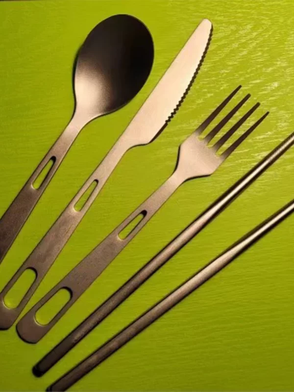 Pure Titanium fosco Tableware Set, montanhismo ao ar livre, piquenique, Camping, faca portátil, fácil de lavar, garfo, colher, pauzinhos - Image 6