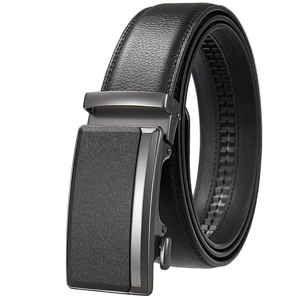 Men's Leather Belts Fashion Automatic Buckle Cowskin Male Belt Luxury Designer Black Brown 3.5cm Plus Size 130 140 150 160 170cm - Image 2