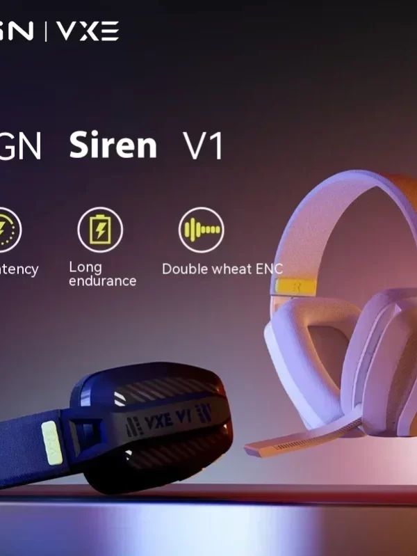 VGN Wireless Gaming Headset, Bluetooth 2.4G Headphone, Leve Esports Gamer, PC Gaming Fone de Ouvido, VXE, Sirene V1, 2 Modo, Original - Image 2