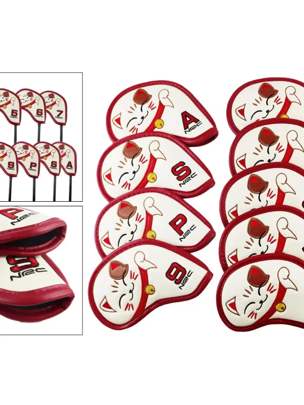 Fortune Cat Golf Cabeça De Ferro Tampa Set, Tampa Do Clube, 9Pcs - Image 2