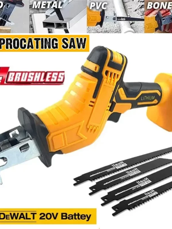 Cordless Reciprocating Saw For Dewalt 18V 20V Battery Electric Cutting Saber Saw Wood Metal Pipe Cutting Power Tools（No Battery）