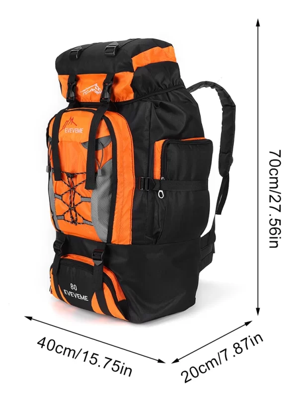 Bolsa de Viagem Grande para Homens e Mulheres Mochila de Acampamento, Caminhadas, Sacos de Escalada do Exército, Bolsa Esportiva de Montanhismo, 80L - Image 6