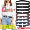 Cinto sem fivela ajustável para homens e mulheres, faixa elástica na cintura, cintos invisíveis, sem fivela, fácil de usar, elástico, calças jeans, vestido, 2 peças, 1pc