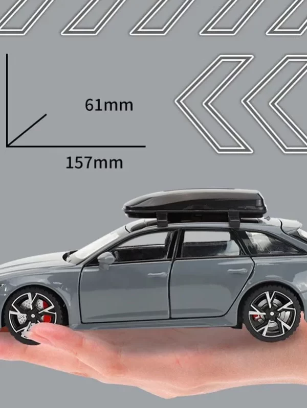 Audi RS6 Toy Car Model com portas de som e luz, Aberto Alloy Diecast Model, Brinquedo de coleta de veículos para meninos - Image 3