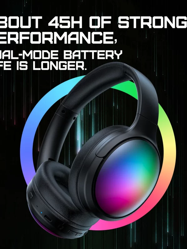 ONIKUMA-Auricular Sem Fio Preto Com Cancelamento De Ruído, Microfone Para Jogos Profissionais, Bateria De Longa Duração, HD - Image 5