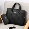 Maleta masculina de couro de duas camadas, bolsa de ombro casual masculina, mensageiro, laptops masculinos, bolsas de viagem, novo