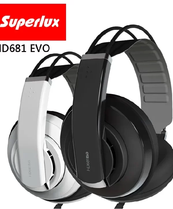 Superlux hd681 evo versão atualizada profissional semi-aberto com fio monitoramento dinâmico fone de ouvido de isolamento de ruído estéreo de alta fidelidade