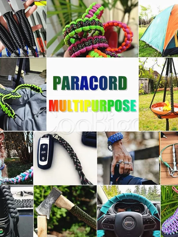 3mm paracord 350 cabo de pára-quedas caminhadas ao ar livre acampamento sobrevivência pulseira corda coleira cão acessórios um núcleo 100/328ft - Imagem 4