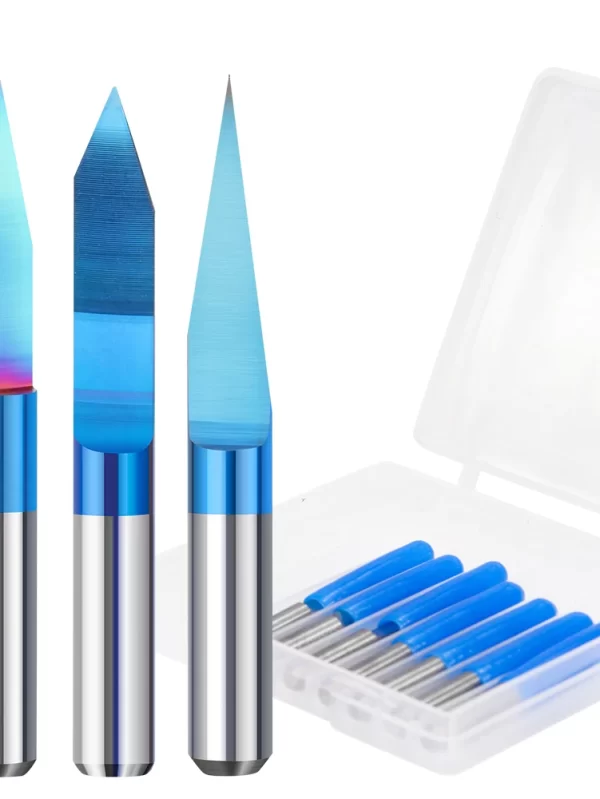 XCAN PCB Engraving Bit 10-90D V Shape Tip End Mill Tungsten Carbide PCB 3D Milling Cutter Nano Blue Coated CNC Router Bit - Image 2