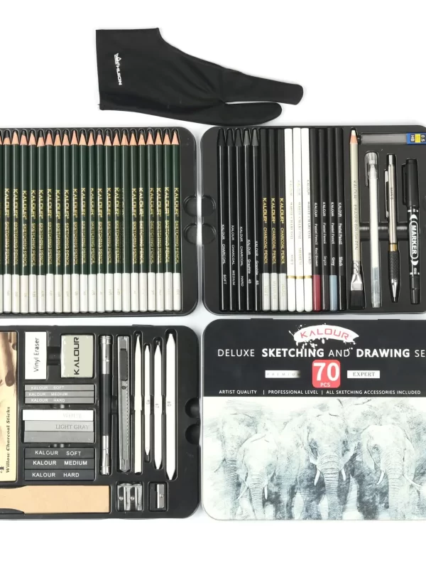 70Pieces Drawing Sketching Pencils Set Graphite Charcoal Pencil Wood Pencils Drawing Supplies Sketching Artist Supplies