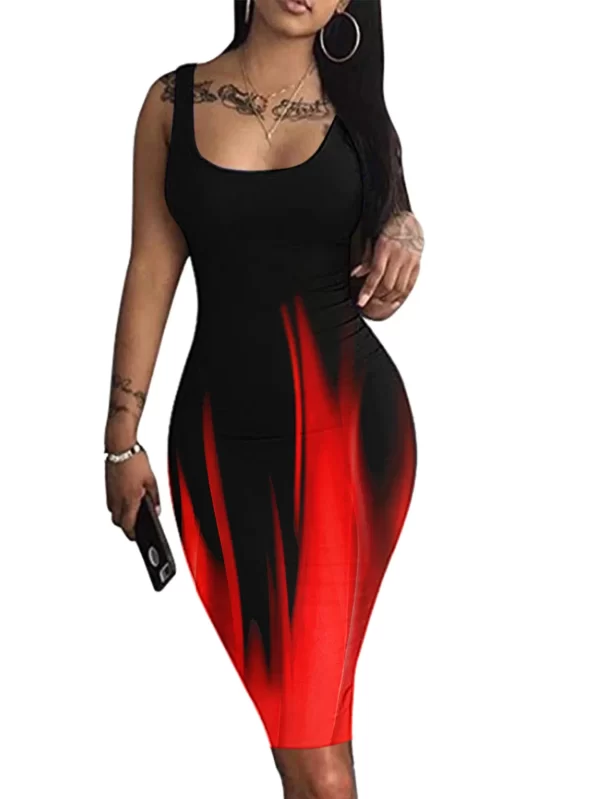 Summer Women O Neck Printed Sleeveless Tank Casual Dress Clubwear Female Elegant Sexy Dresses Party Night Holiday Vestidos - Image 3