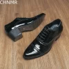 Sapatos Sociais Masculinos de Couro Cubano Formal Salto Alto Britânico Retro Casual Luxo Masculino Dedo Do Pé Redondo Moda Estilo Tendência Hot
