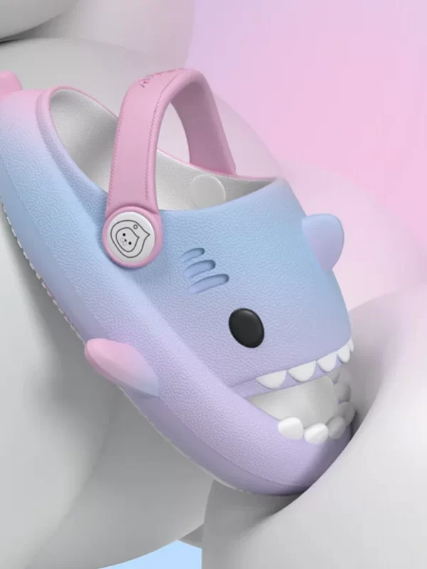 Comwarm Lovely Kids Shark Slippers Fashion Children Cartoon Sandals Girls And Boys House Flat Sandals Thick Sole Beach Slides - Image 6
