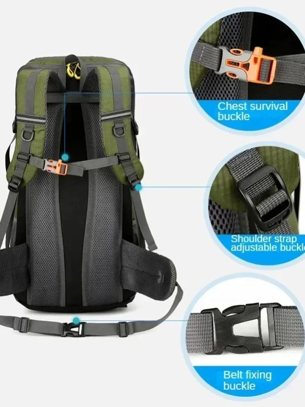 Mochila de viagem impermeável para homens, grande bolsa de caminhada, mochila turística, esportes ao ar livre escalada montanhismo, saco de bagagem 50L - Image 4