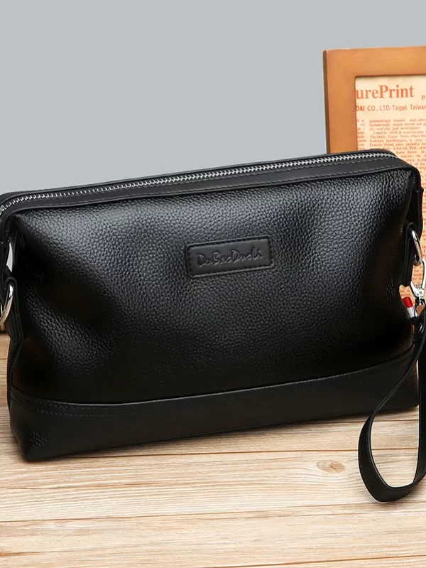 Saco de embreagem de couro genuíno dos homens saco de pulso multifuncional ombro mensageiro bolsa de couro de vaca macia moda masculina bolsa de embreagem carteira