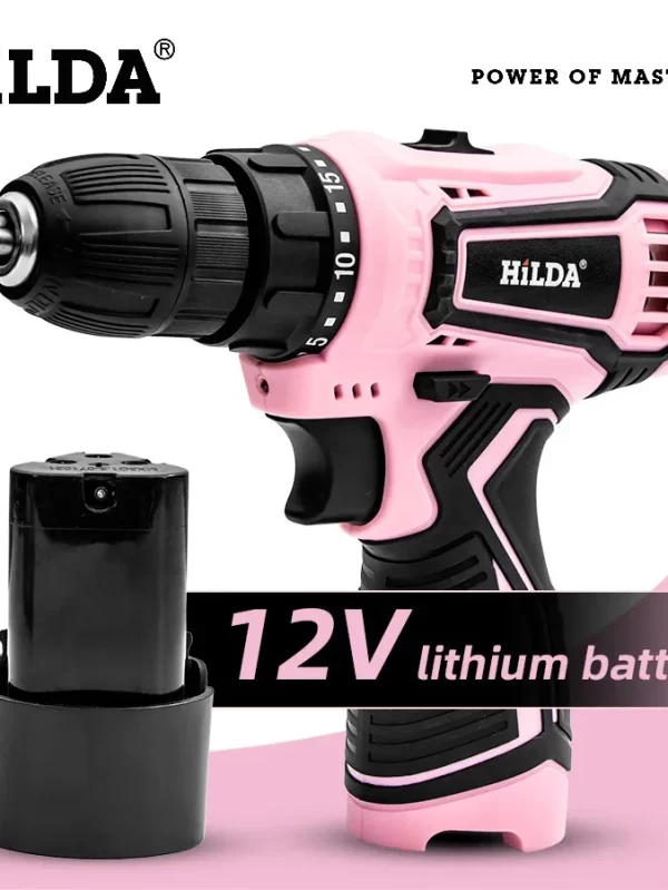 HILDA Electric Drill 12V Cordless Drill Electric Screwdriver Mini Wireless Power Driver DC Lithium-Ion Battery - Image 2