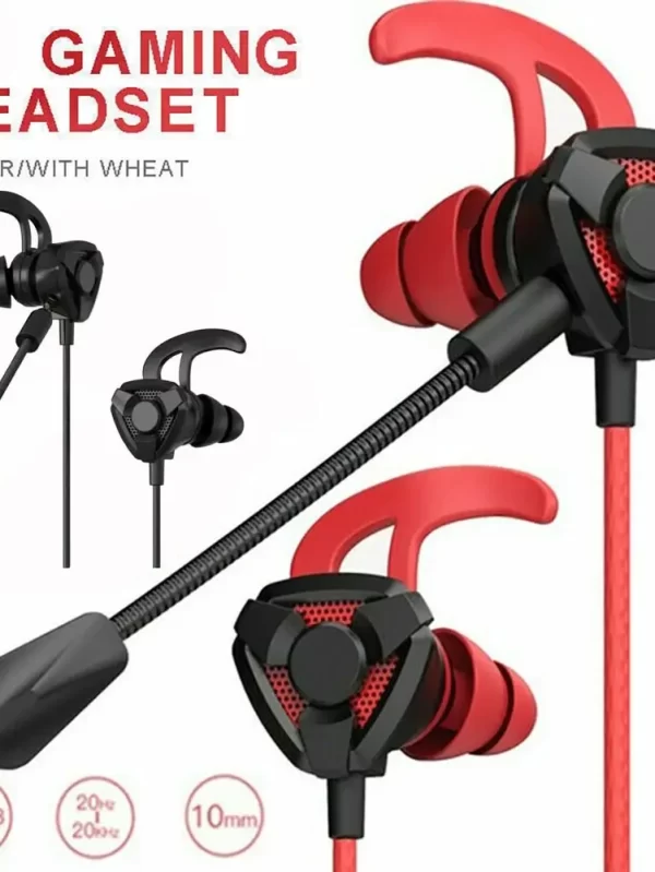 Profissional In-Ear Gaming Fones de Ouvido com Microfone, Duráveis Auscultadores Esportivos, Multifuncional Headset, Novo, Universal