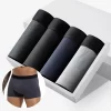 Conjunto boxer de algodão e cuecas masculino, calcinha marca masculina, roupa interior de luxo, shorts kit deslizante, pacote, 4pcs, pacote, 2024