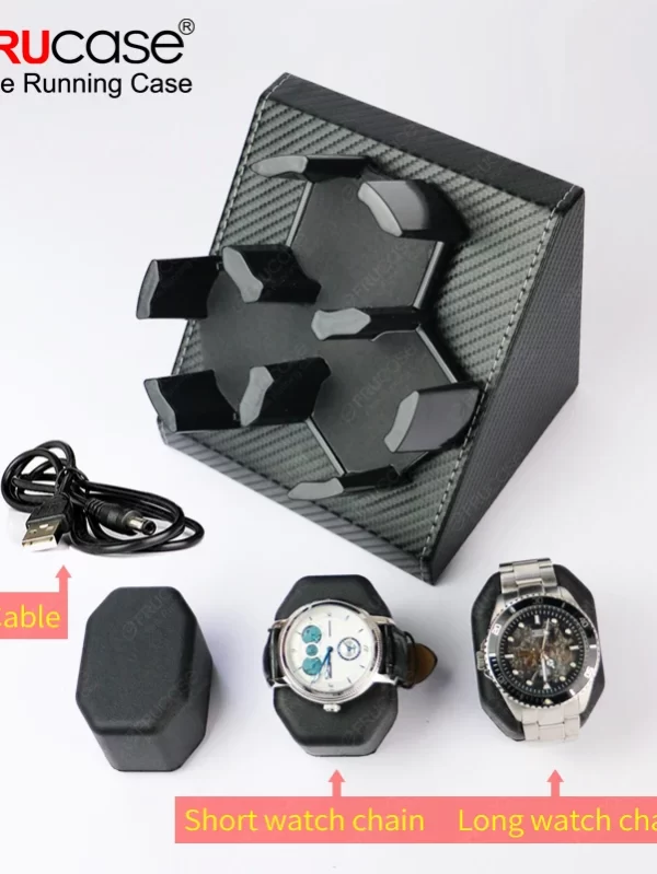 FRUCASE PU Watch Winder for automatic watches automatic winder 3 watches - Image 5