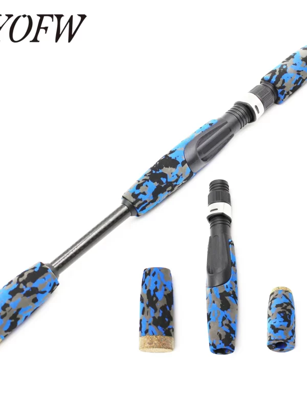 BYOFW-EVA CAMO Girando Vara De Pesca Punho, Split Grip, Carretel De Assento, Pólo De Construção, Reparação DIY, Substituição Artesanato, Azul, 1 Conjunto