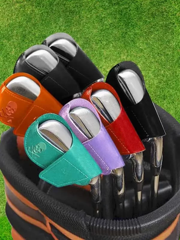 Impermeável PU couro Crânio Golf Ferro Cobre, Golf Putter Headcover, Club Head Protective Case, Head Proteção, 10Pcs - Image 2