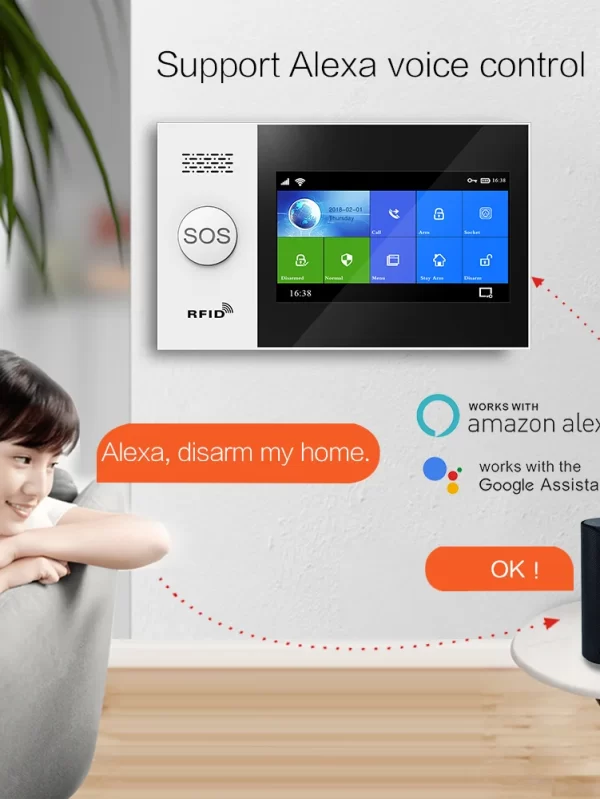PG-107 Tuya Wireless WIFI GSM Home Burglar Alarm System IP Camera PIR Motion Sensor Door Sensor Security Alarm Kit APP Control - Image 3