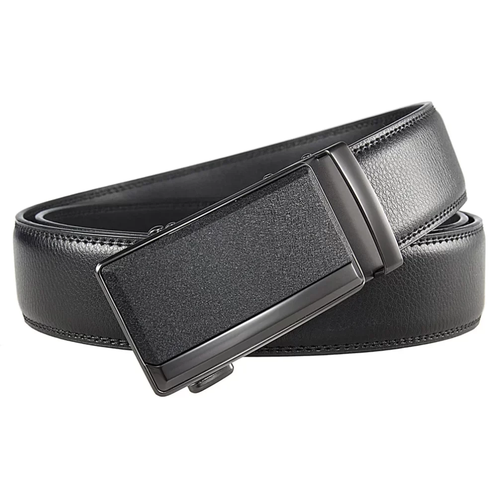 Men's Leather Belts Fashion Automatic Buckle Cowskin Male Belt Luxury Designer Black Brown 3.5cm Plus Size 130 140 150 160 170cm - Image 3