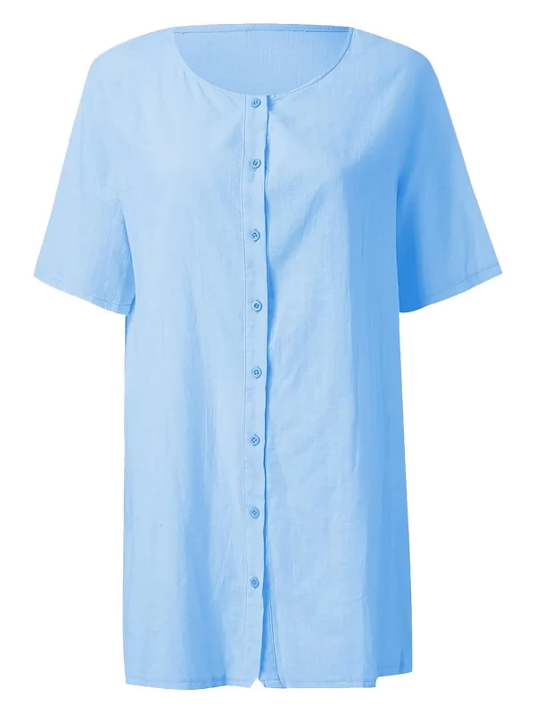 2024 Hot Sexy Beach Loose Elegant Shirt Dress Swimsuit Cover-Ups Tops Fashion Casual Solid Color V Neck Beach Dress Sundress - Image 3