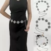 Women's Boho prata esculpida cadeia de cintura, Cadeia Feminina