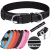 Coleira reflexiva ajustável, Coleira de nylon acolchoada neoprene macio, Suprimentos resistentes para animais, cães médios e grandes