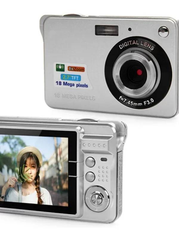 Câmera digital portátil com saco de transporte, 1080p filmadora, 48MP foto, Zoom 8X, anti-shake, 2,7 "grande tela TFT, USB Charge