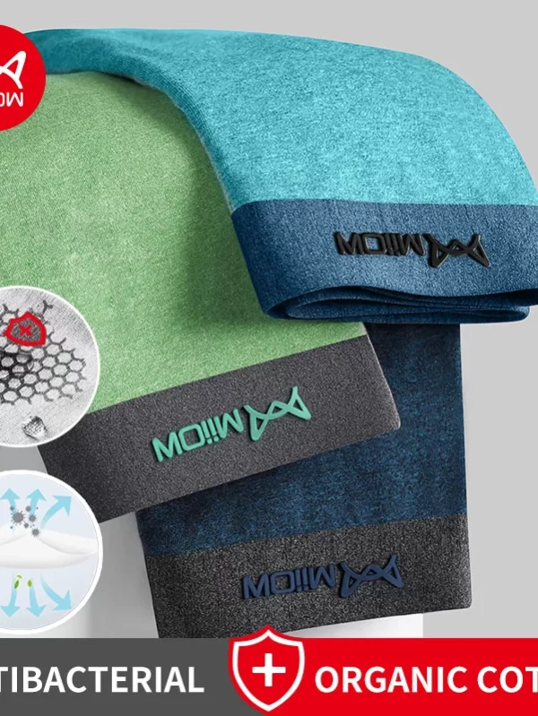 MiiOW 3Pcs Sexy Homens De Algodão Roupa Interior Boxer Shorts Antibacteriano Cuecas Macias Cueca Calcinhas Masculinas Presente Para Homens Boxershorts 2022