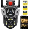 6K 12MP Outdoor WiFi Camera Motion Tracking 8X Zoom Three Screens 360° View IP Camera Security Protection PTZ Video Surveillance