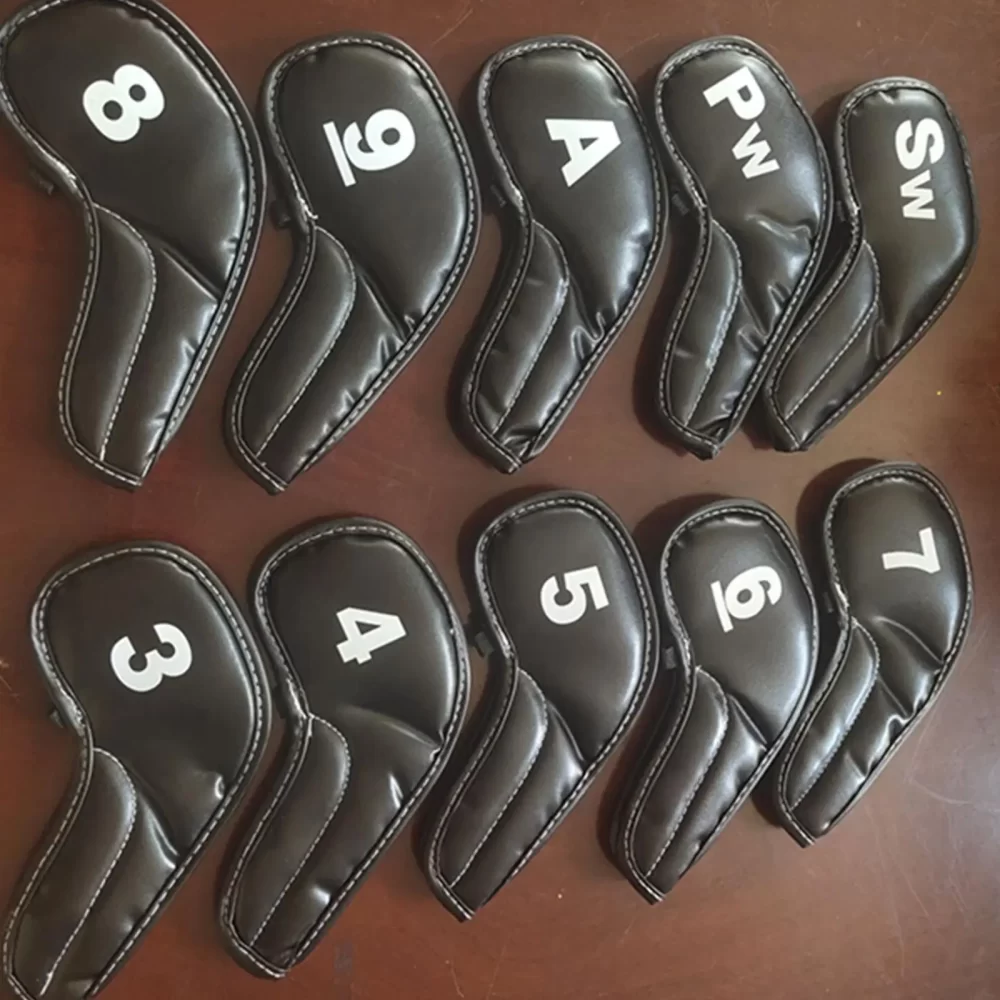 Headcovers Ferro Golfe PU Set, Tampa Da Cabeça Do Clube De Golfe, Número Tag Wedge Ferro, 10Pcs