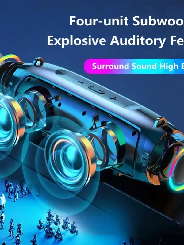 Alta potência sem fio Bluetooth Soundbox, Subwoofer portátil ao ar livre, coluna PC impermeável, leitor de música com cartão FM TF, 200W - Image 2