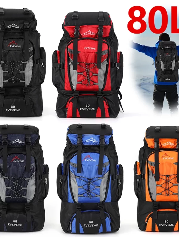 Bolsa de Viagem Grande para Homens e Mulheres Mochila de Acampamento, Caminhadas, Sacos de Escalada do Exército, Bolsa Esportiva de Montanhismo, 80L - Image 2