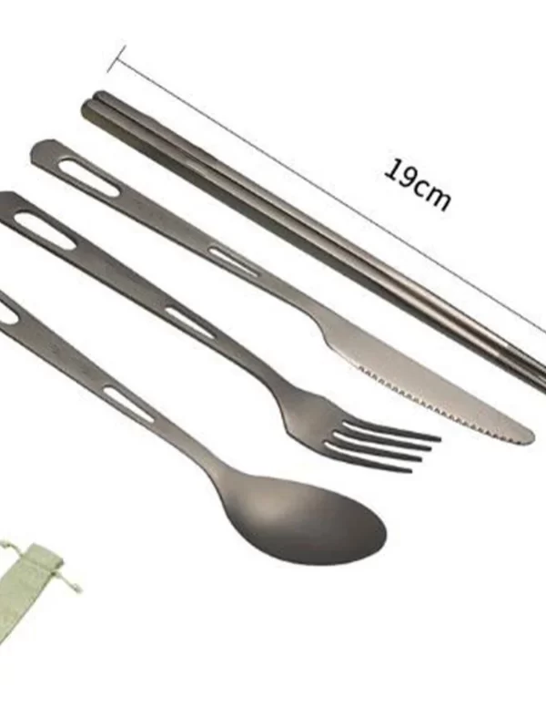Pure Titanium fosco Tableware Set, montanhismo ao ar livre, piquenique, Camping, faca portátil, fácil de lavar, garfo, colher, pauzinhos