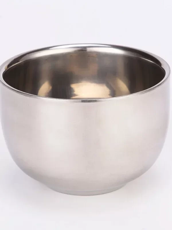 Escova de barbear barba de aço inoxidável, cabelo animal Metal Bowl, agitação manual e espuma, limpeza facial masculina - Image 2