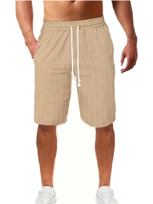 Calção casual de algodão e linho masculino, calção de jogging esportivo, calça curta de ginástica, verão, novo, 2022 - Imagem 5