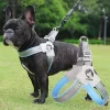 Colete ajustável para cães e gatos, malha reflexiva, alça torácica, treinamento para caminhada de buldogue francês cães pequenos e grandes